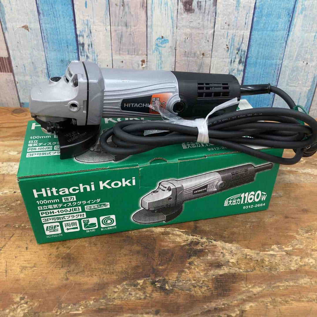 ◇ハイコーキ(HIKOKI ※旧:日立工機) 100mm ディスクラインダー 低速高トルク形 3P可倒式プラグ付 PDH-100J(E)【柏店】