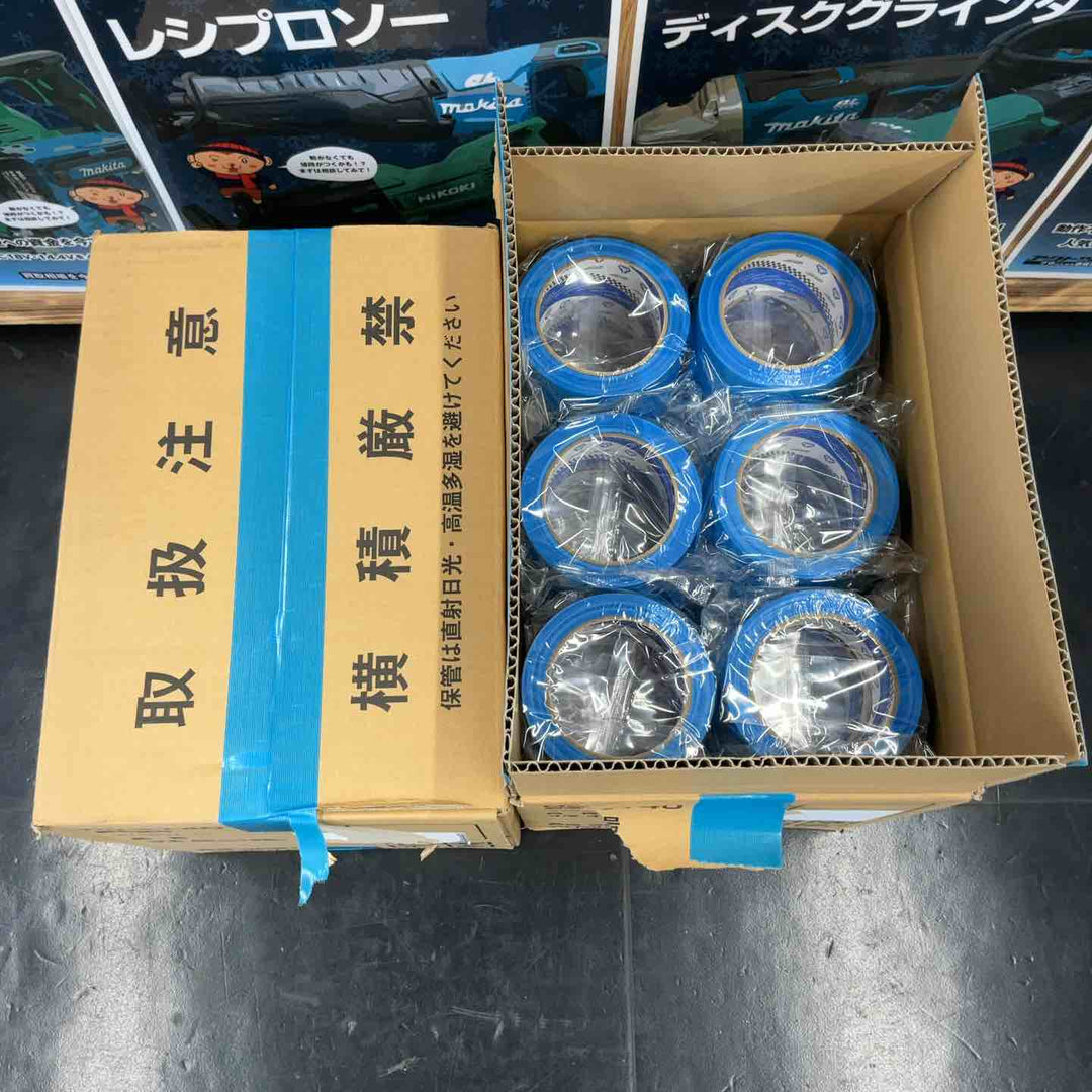【未使用品】寺岡のPカットテープ 青 No.4140 45mm×25m 36巻入 2箱 計72巻 【藤沢店】