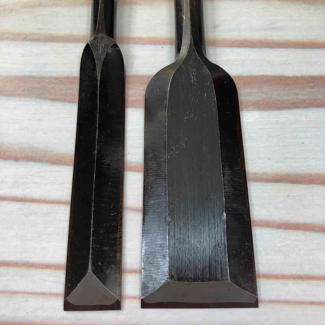鑿 【長期保管品】 銘：菊弘丸 突きのみ24ミリ、48ミリ2本組 【川崎店】