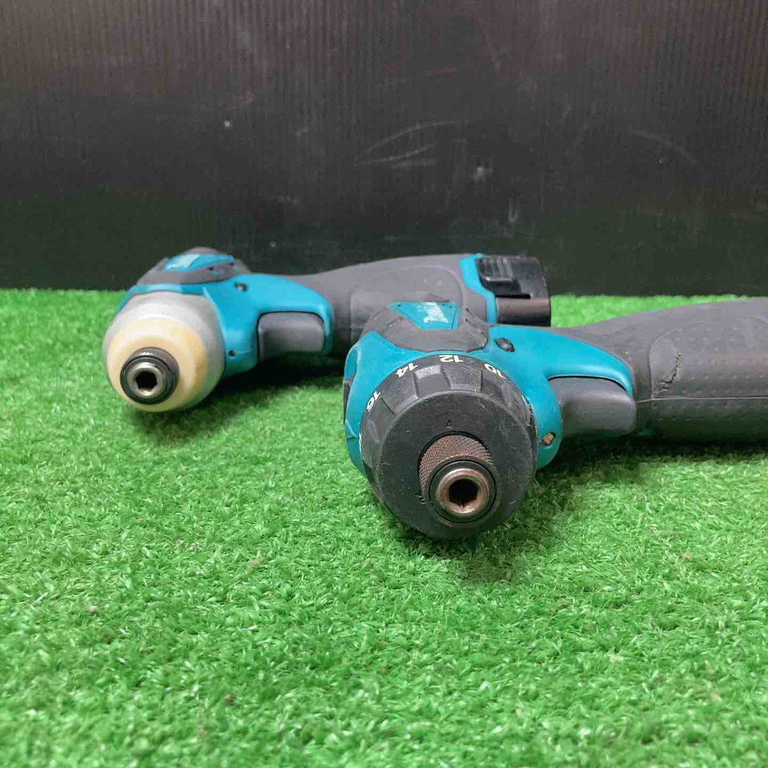 【中古品】マキタ 充電式インパクト TD090D×2点、充電式ドライバードリル DF030D×2点 (10.8V1.3Ahバッテリー×4、充電器) まとめ9点 【岩槻店】