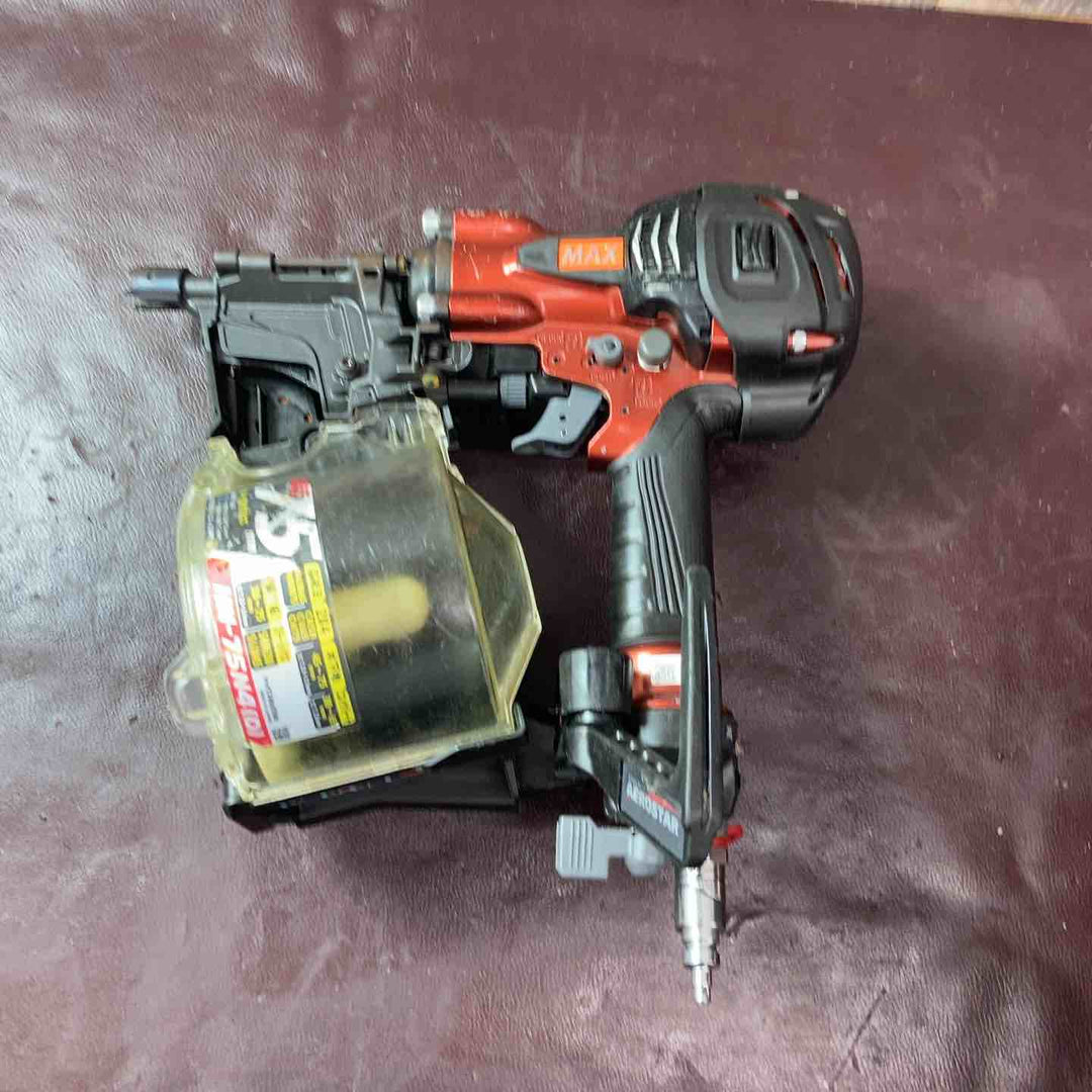 【中古品】★マックス(MAX) 高圧用釘打ち機 HN-75N4(D)_マットマイスターレッド ソフトケース付き【東大和店】