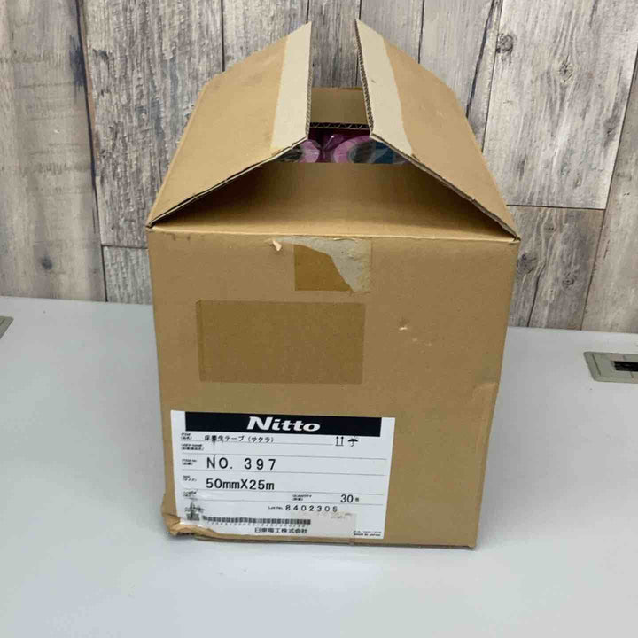 ▼日東電工(Nitto)床養生テープ さくら色 No.397 30巻 1箱 50mm×25ｍ 長期保管品④【戸田店】
