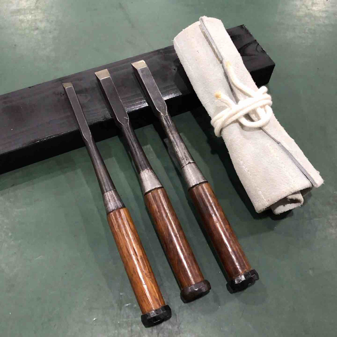 左久作 追い入れ鑿 3本組 収納袋付属 【川口店】
