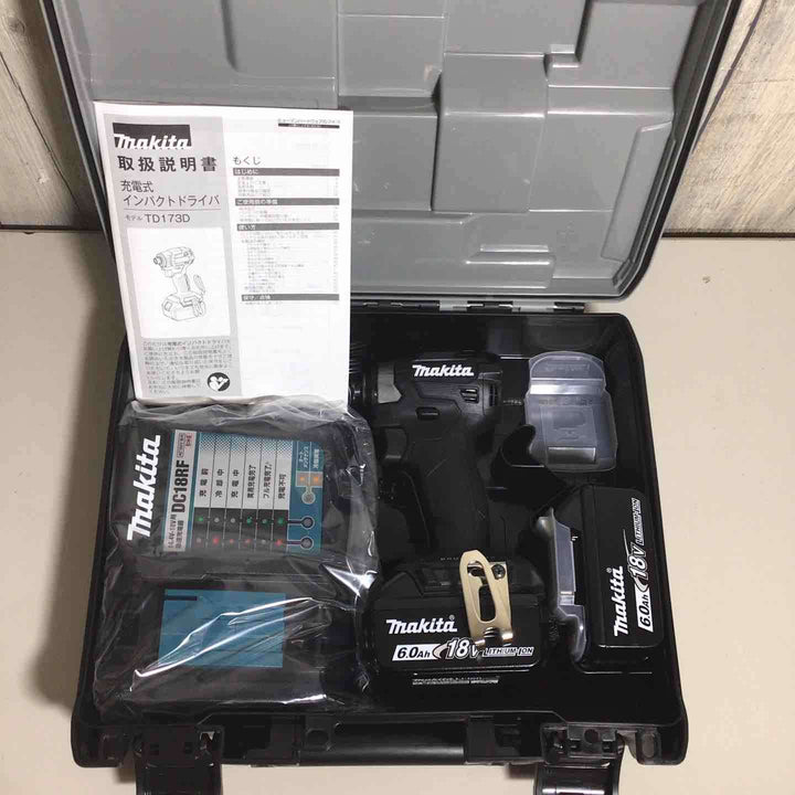 【未使用品】マキタmakita コードレス インパクトドライバー TD173DRGXB インパクト フルセット　黒　ブラック　純正 充電式 18V 【戸田店】