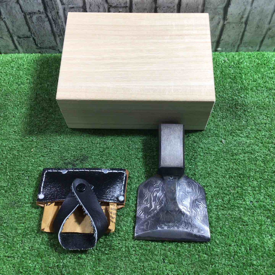 高木順一作 釿 ちょうな 手斧 刃のみ 墨流し 全長約125mm 【川口店】
