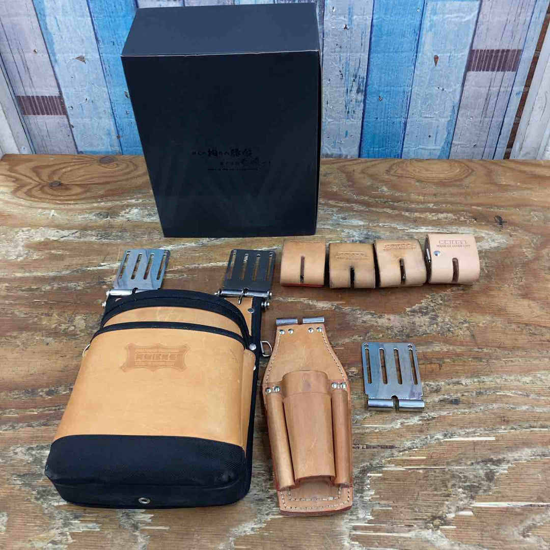 ニックス(NIX) ヌメ革2段建築用腰袋(バリスティック緑巻) KNS-201BA【柏店】