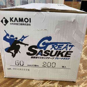まとめ売り 200巻 カモ井加工紙 マスキングテープ グレートサスケ 60mm 20巻き×10箱 建築 塗装 マステ【柏店】