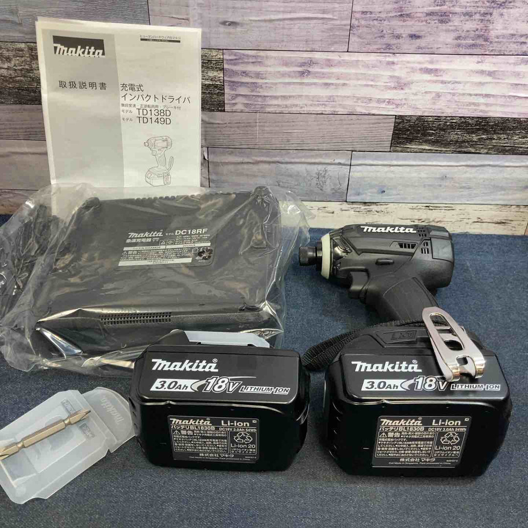 【未使用品】★マキタ makita 18V 3.0Ah コードレスインパクトドライバー TD149DRFXB【八潮店】