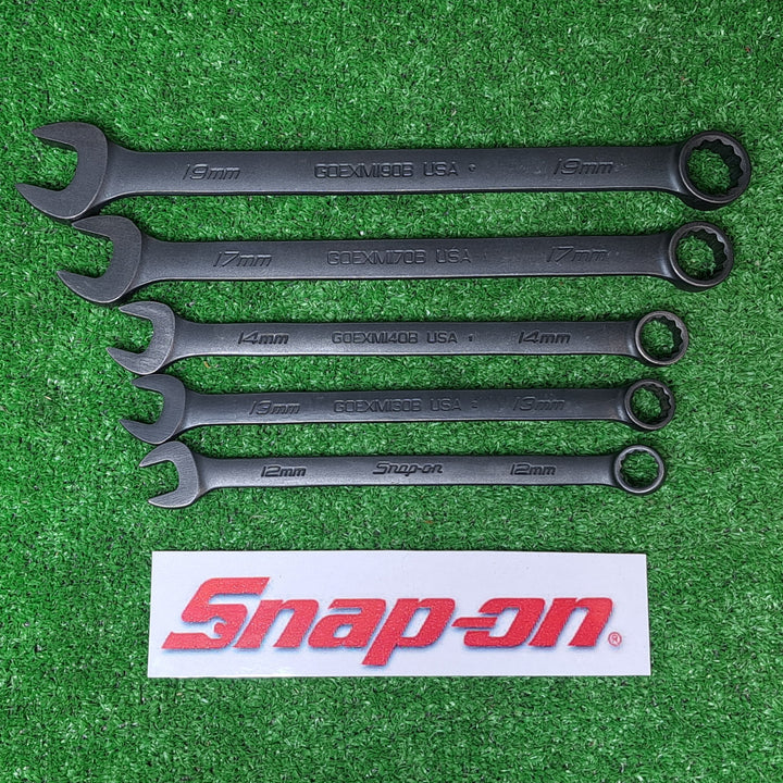 Snap-on スナップオン ミリサイズ GOEXM 5本セット（12～19ｍｍ）インダストリアルフィニッシュ コンビネーションレンチ 12ポイントボックス/オープンエンド 15°【岩槻店】