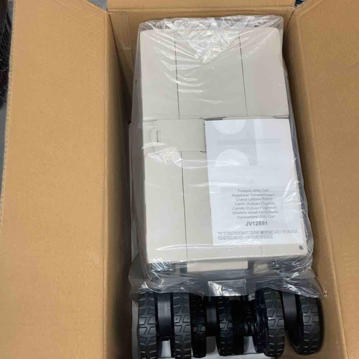 ◇Costway 大型折りたたみキャリーワゴン JV12891WH カラー：ホワイト ショッピングカート 折り畳み式【戸田店】