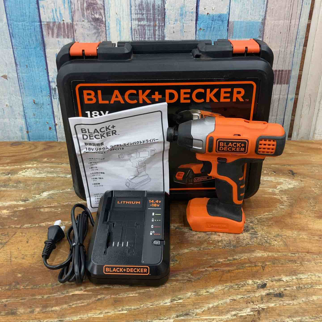 ブラックアンドデッカー(BLACK+DECKER)  18V充電コードレスインパクトドライバー BPCI18JP【柏店】