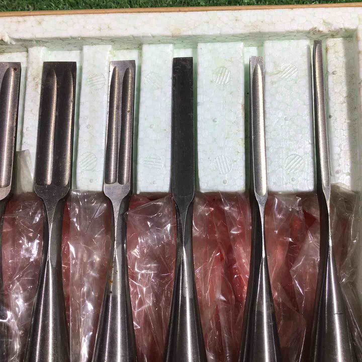 市光 別誂追入組鑿 10本組 朱丹柄 三ツ裏 【川口店】