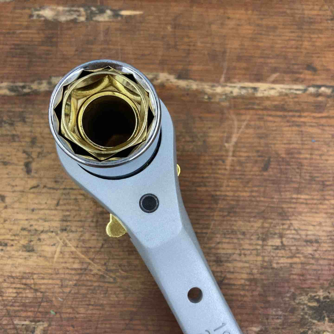 スーパーツール(SUPERTOOL) アルミ製4サイズラチェットレンチ インナー17・19mm/アウター21・24mm 【軽量】 SRF3A【柏店】