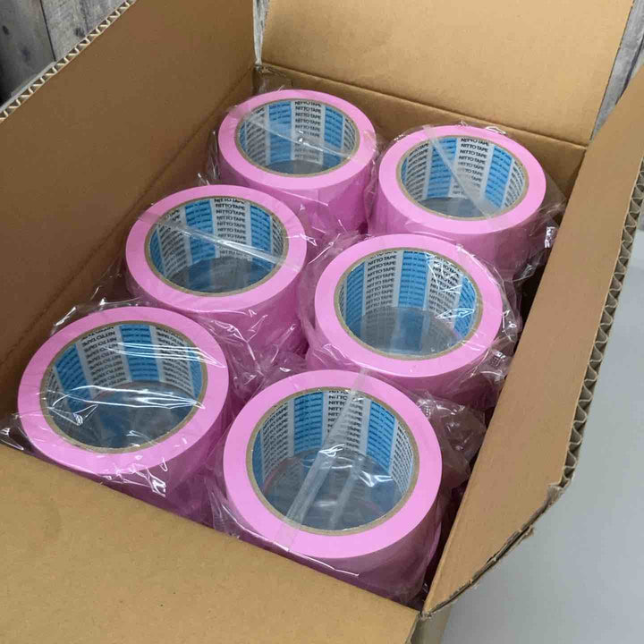 ▼日東電工(Nitto)床養生テープ さくら色 No.397 30巻 1箱 50mm×25ｍ 長期保管品④【戸田店】