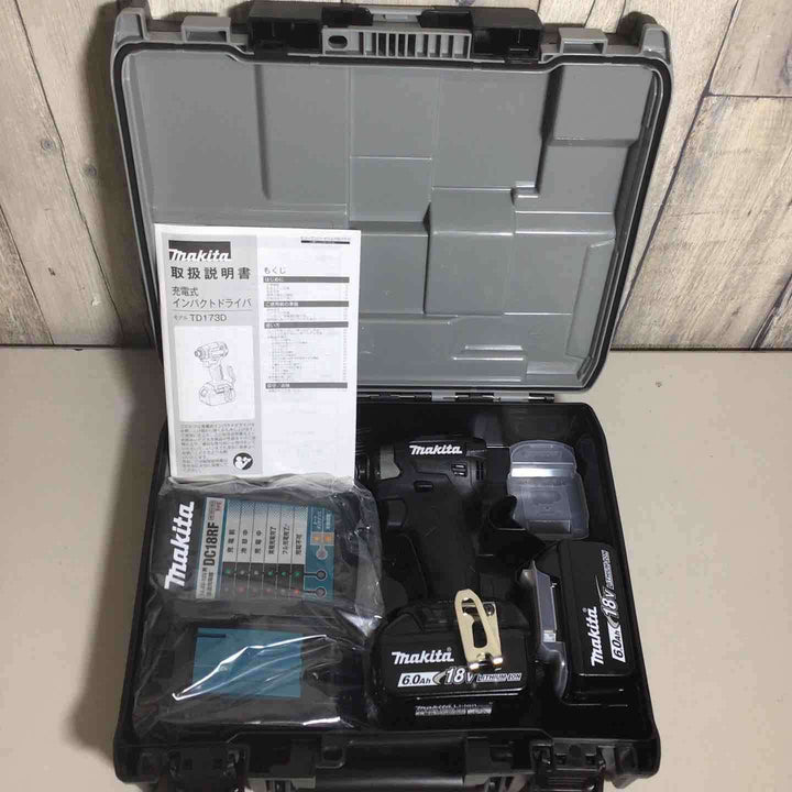 【未使用品】マキタmakita コードレス インパクトドライバー TD173DRGXB インパクト フルセット　黒　ブラック　純正 充電式 18V 【戸田店】
