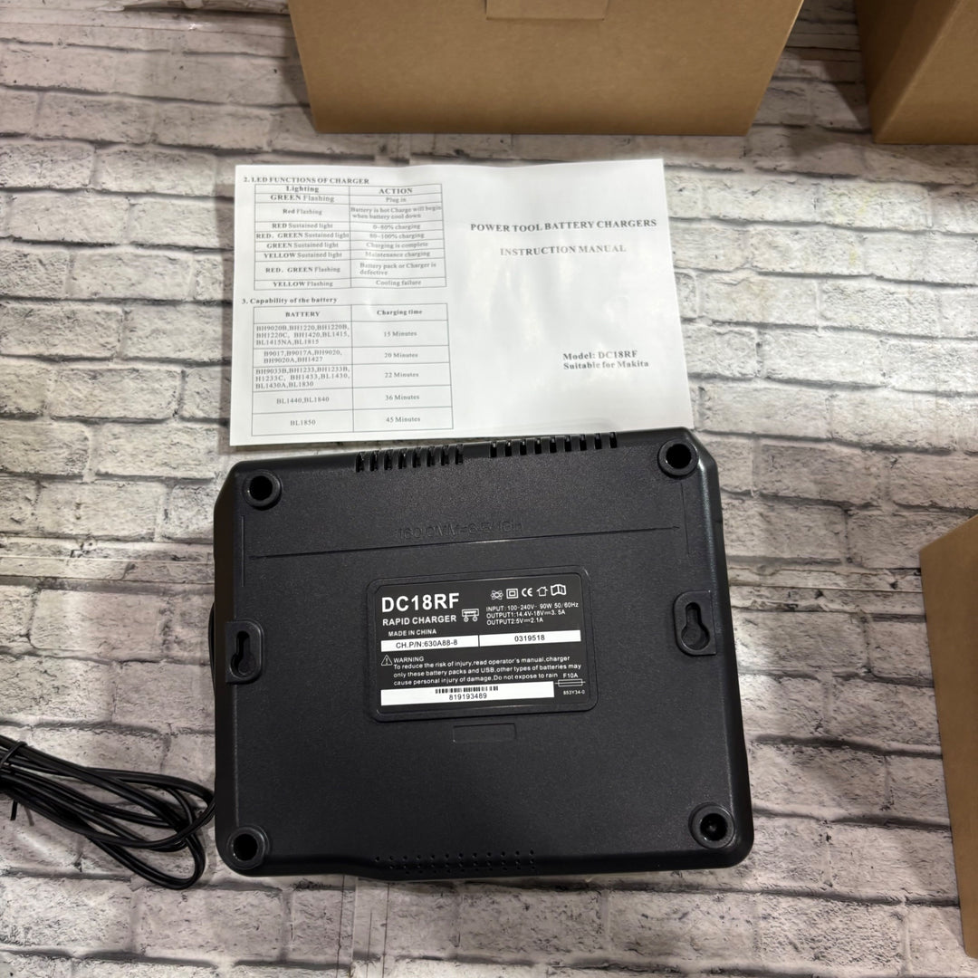 Mrupoo 互換品 リチウムイオンバッテリ用充電器 DC18RF マキタ 14.4V 18V 保証無し 4台セット【川口店】