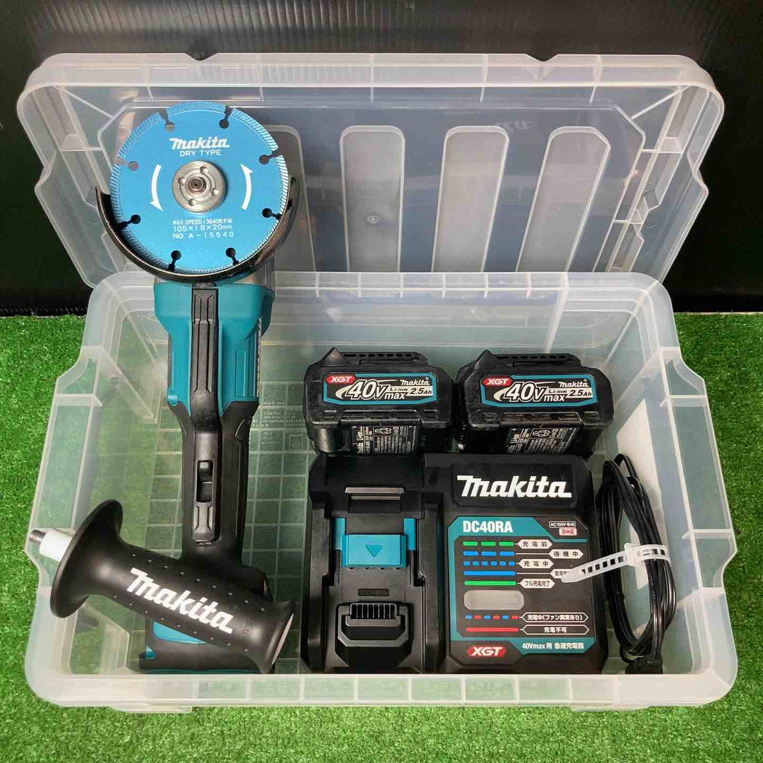 【中古品】★マキタ(makita) 100mmコードレスディスクグラインダ GA019GRMX ◇40V2.5Ah×2個、替刃＋ハンドル新品！【岩槻店】