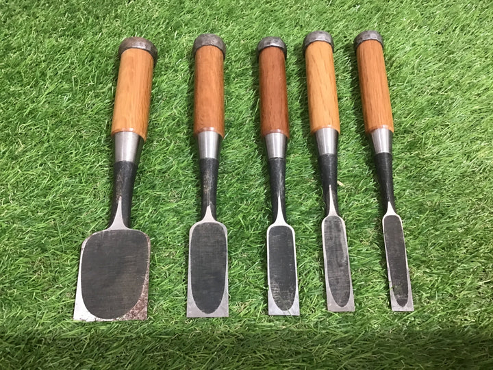 保管品　別誂追入鑿　勇助5本組　(4分・5分・8分・1寸4分)【富山店】♪Y5コン