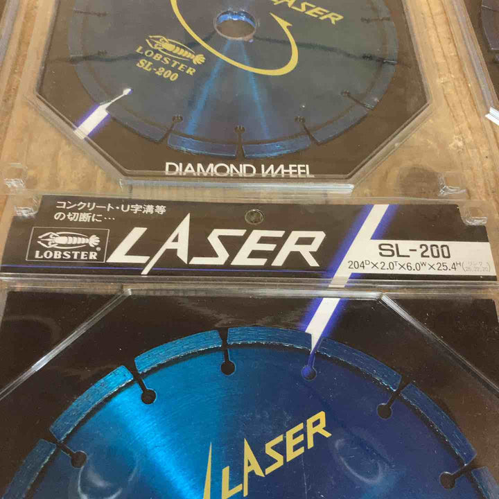 値下げ！長期保管 ロブスター(LOBSTER) ダイヤモンドホイール  SL-200 計7点 204Ｄｘ2.0Ｔｘ60Ｗｘ25.4Ｈ(リング25,22,20)【所沢店】