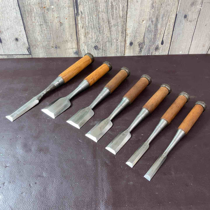 【中古品】 叩き鑿(のみ) 助丸 ハイス鋼 サイズ別 7本組 鑿・鉋・大工道具 骨董品 和工具 【東大和店】