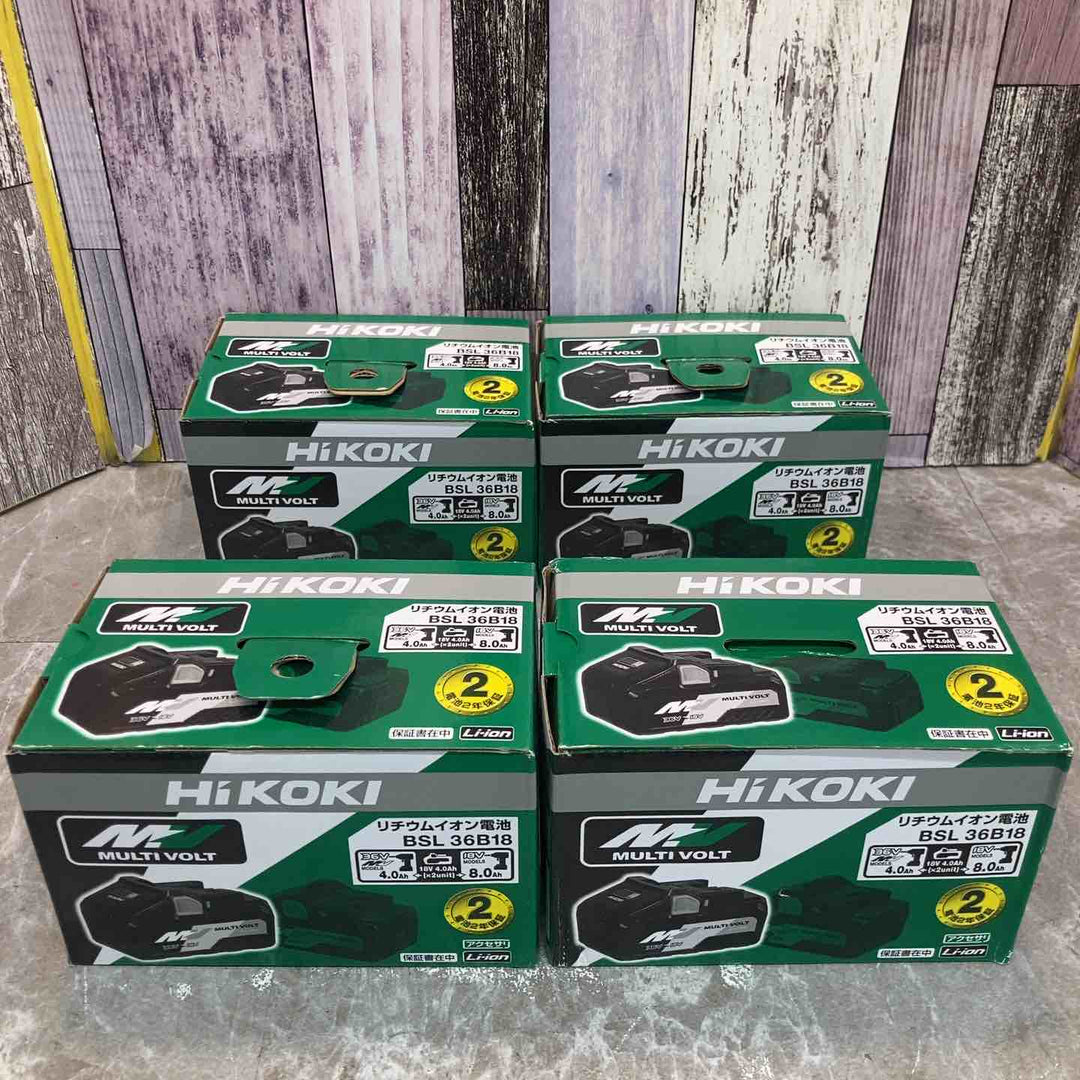 【未使用品】【純正】4個セット HiKOKI ハイコーキ マルチボルト リチウムイオンバッテリー 36V 4.0Ah BSL36B18【八潮店】