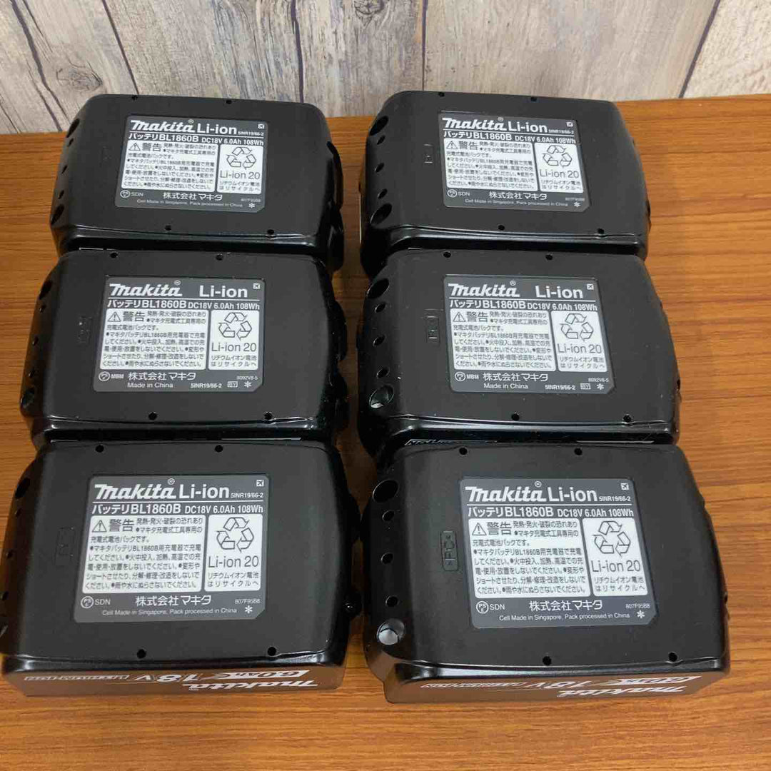 ▼マキタ(makita) リチウムイオンバッテリー 18V/6.0Ah BL1860B 6個セット【八潮店】