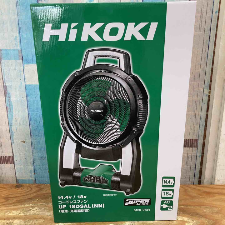 送料無料【未使用品】ハイコーキ(HIKOKI ※旧:日立工機) コードレスファン UF18DSAL(NN) 14.4V 18V共用 ACアダプタ付き【柏店】