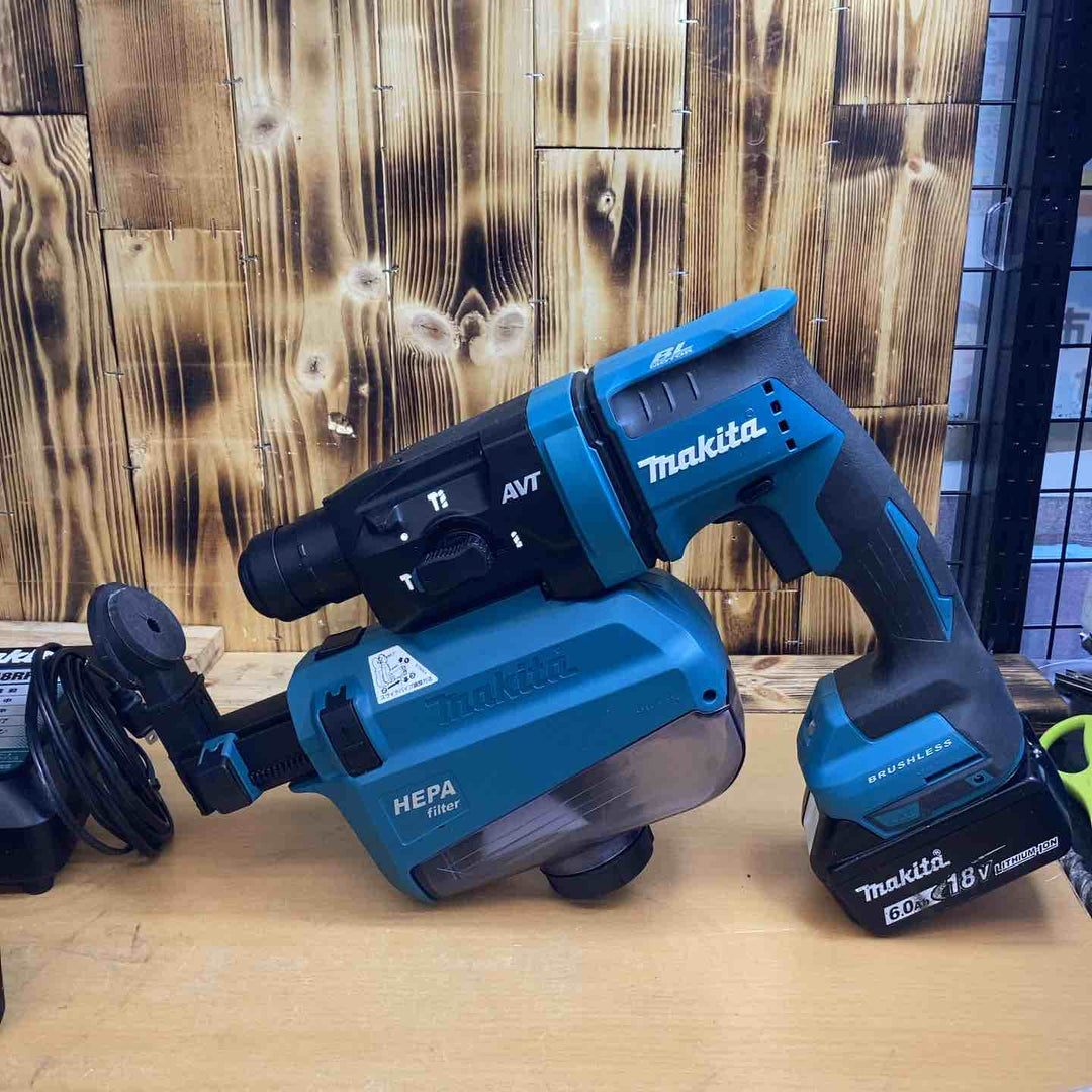 ★マキタ(makita) コードレスハンマドリル HR182DRGXV バッテリー2個 充電器 集塵システム付き【越谷店】