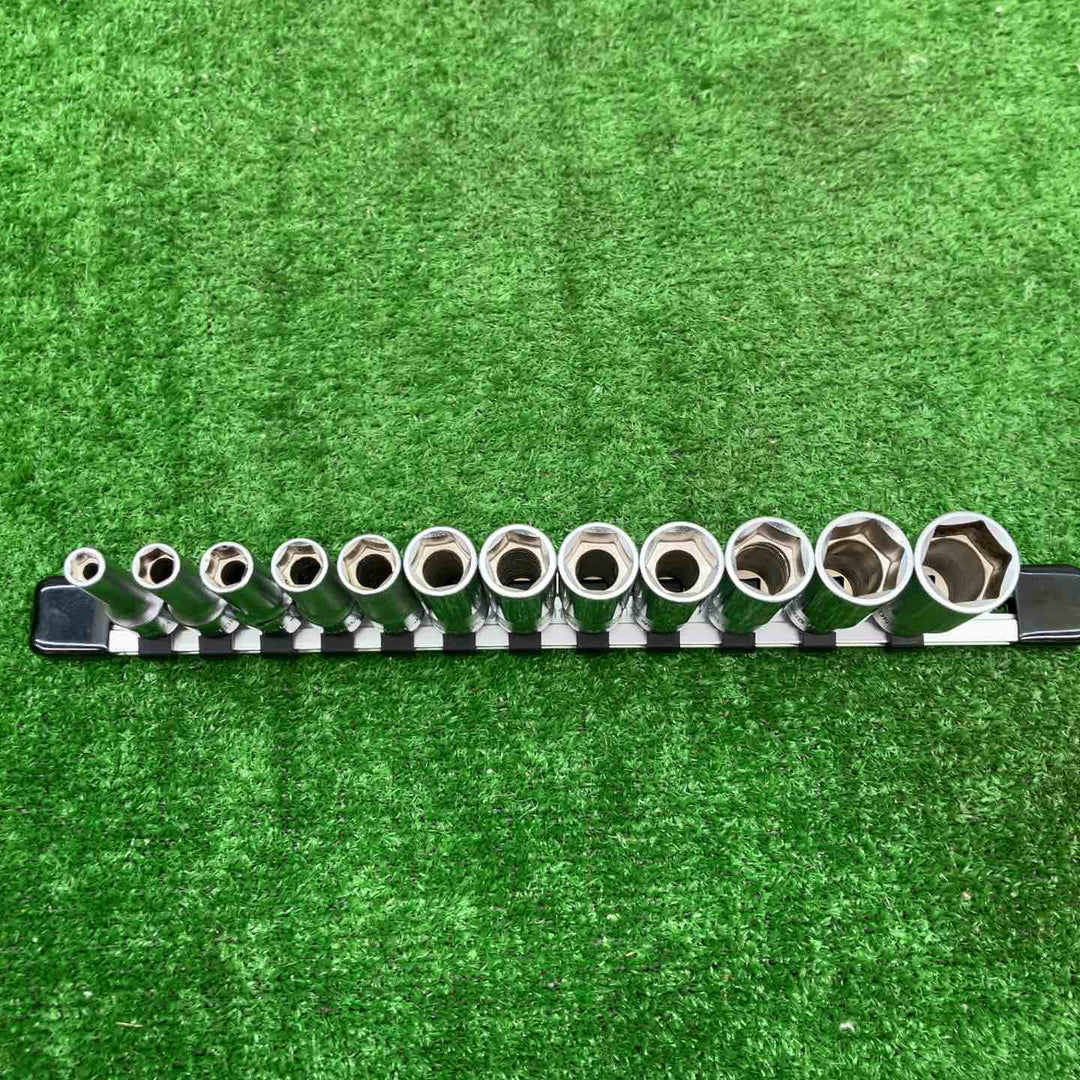 差込角9.5mm(3/8inch)　ディープソケット（６角）（インチサイズ）12本セット【富山店】◇BR