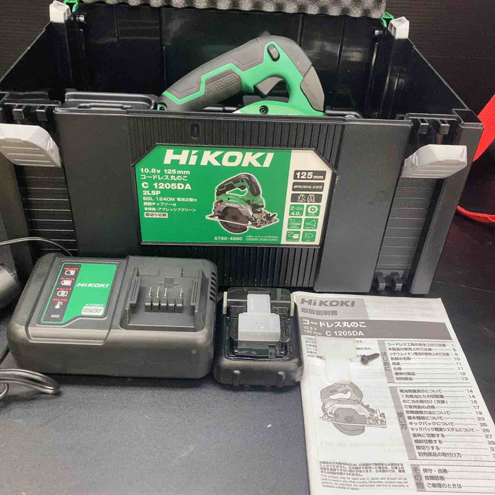HiKOKI(ハイコーキ) 10.8V 充電式 丸のこ C1205DA 125mm アグレッシブグリーン 軽量2.2kg 蓄電池2個・充電器・ケース付 C1205DA(2LSP)【川越店】