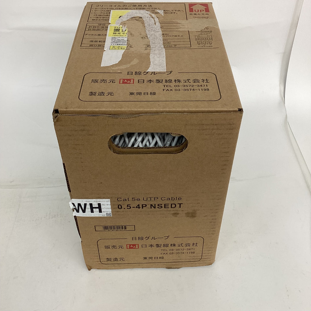 ◇日本製線 Cat5e UTPケーブル 0.5-4P NSEDT LANケーブル 300ｍ×1箱 WH【狭山】