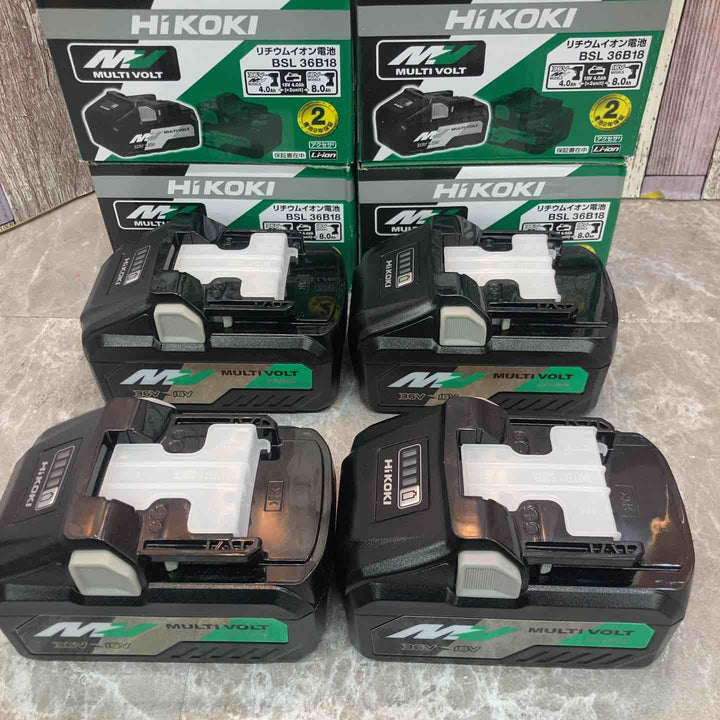 【未使用品】【純正】4個セット HiKOKI ハイコーキ マルチボルト リチウムイオンバッテリー 36V 4.0Ah BSL36B18【八潮店】