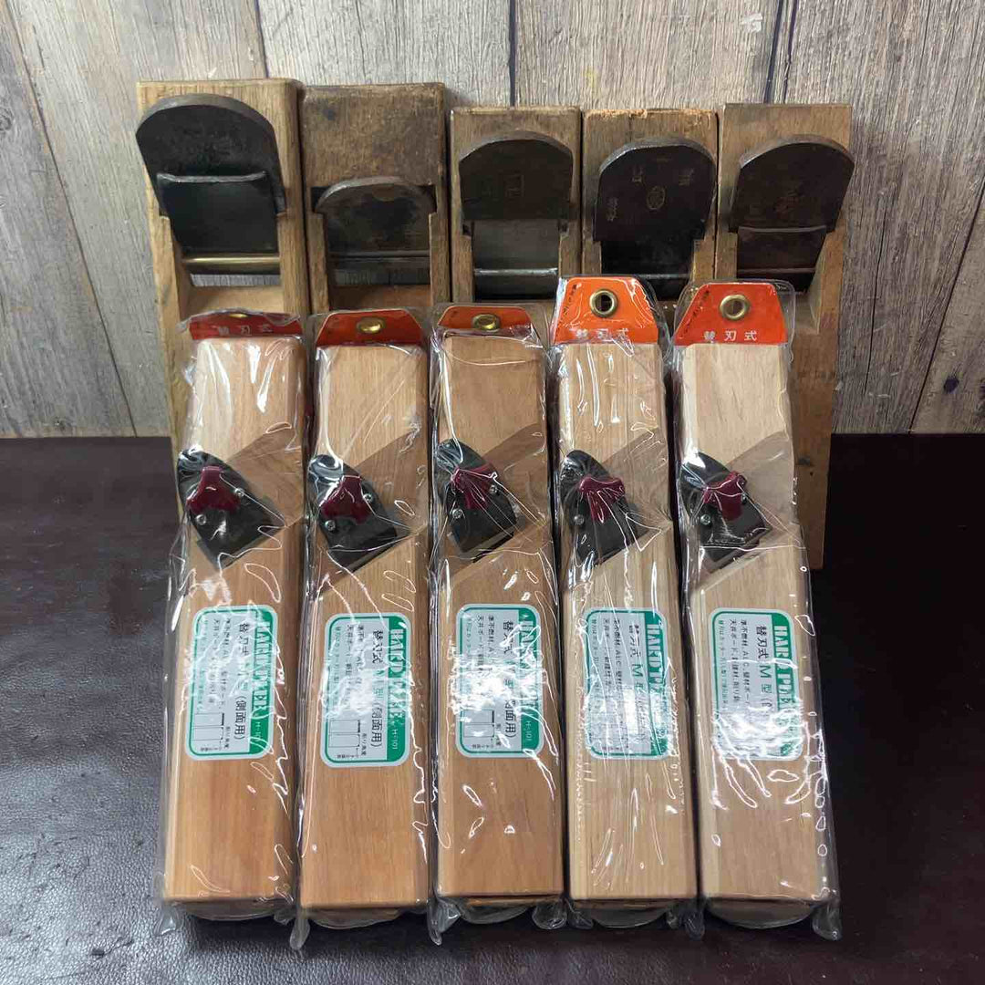 【中古品】 鉋(かんな)秀童・秀正・長光・千代・富鶴・鉋 HARD PLEE H-101 替刃式 M型(側面用) 5個 計10個 【東大和店】