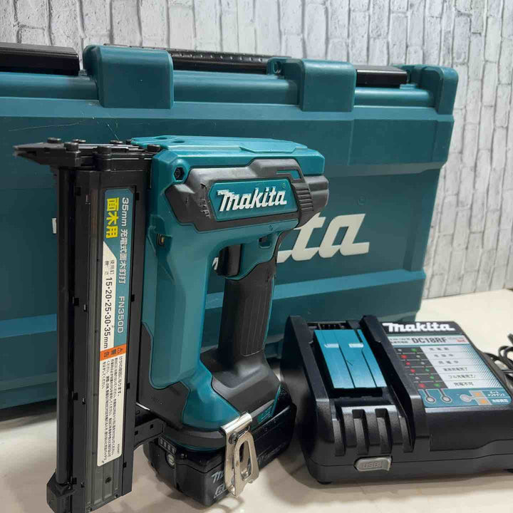 ★マキタ(makita) コードレスフィニッシュネイラ FN350DRG バッテリー1個 充電器 保護メガネ ケース付き【川口店】