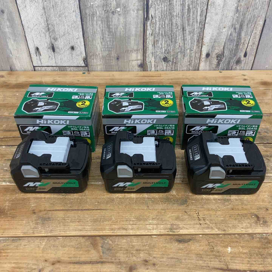 【3個セット】 ハイコーキ(HIKOKI ※旧:日立工機) リチウムイオンバッテリー 36V/2.5Ah BSL36A18  【東大和店】