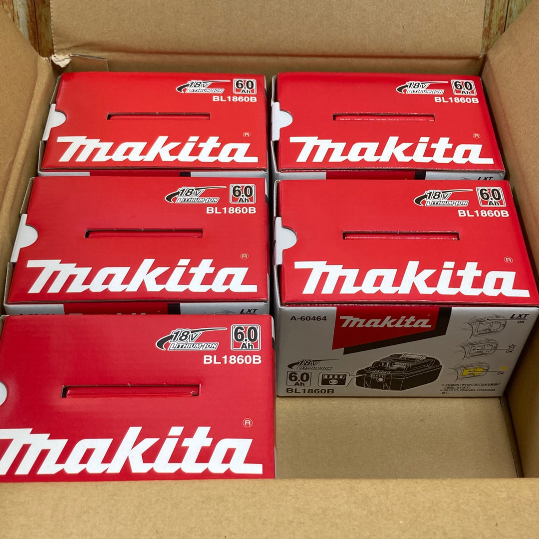 ▼★マキタ(makita) リチウムイオンバッテリー 18V/6.0Ah BL1860B【5点セット】【川崎店】