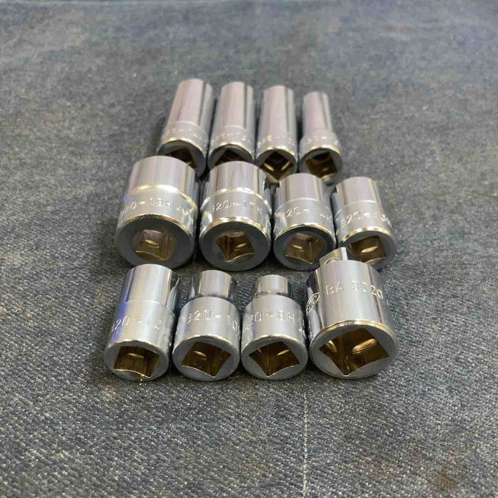 KTC 6角ソケット まとめ売り 差込角 9.5 mm 3/8 inch B20-19H.17.14.13.12.10.8/B25-14H,13,12,10/ソケットアダプタ BA3020【八潮店】