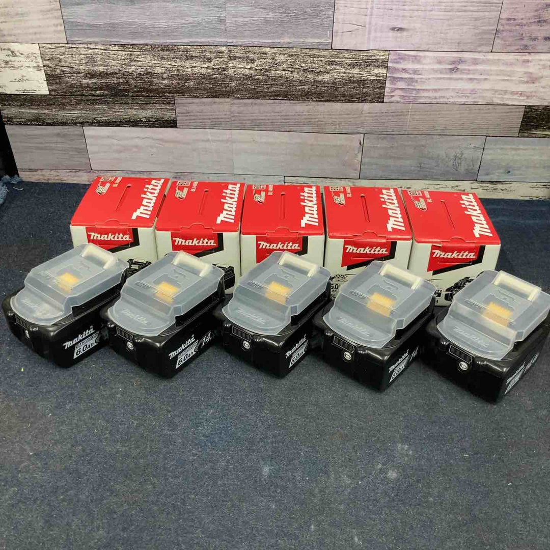 【未使用品】マキタ(makita) リチウムイオンバッテリー 14.4V/6.0Ah BL1460B 5個セット 化粧箱あり【八潮店】