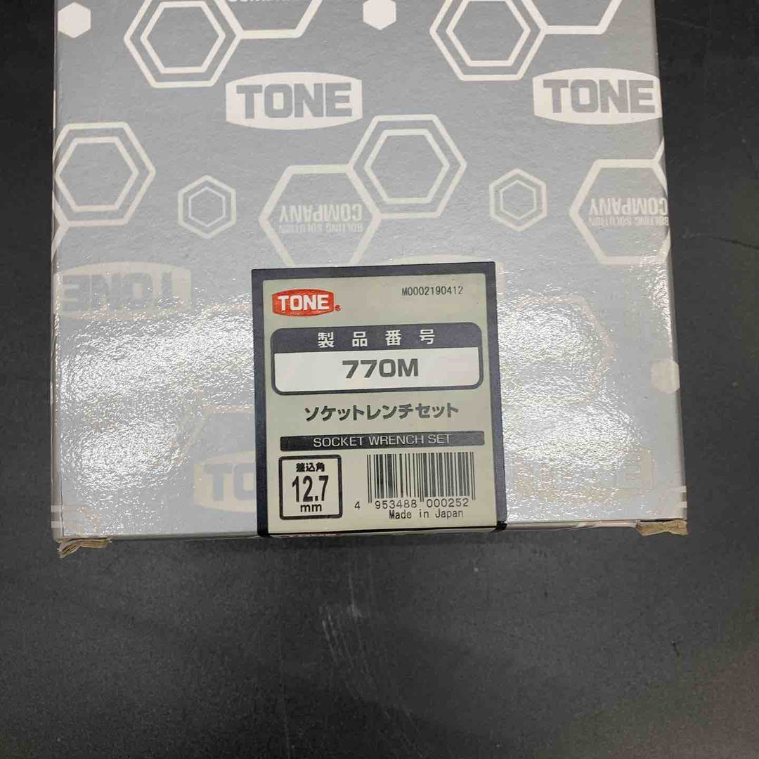 【未使用品】トネ(TONE) ソケットレンチセット 差込角12.7mm(1/2") 770M 内容16点 シルバー【川越店】