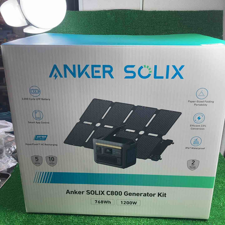 【店頭受取り限定】Anker/アンカー Solix C800 ポータブル電源＋Solix PS100 コンパクトソーラーパネル セット【川崎店】