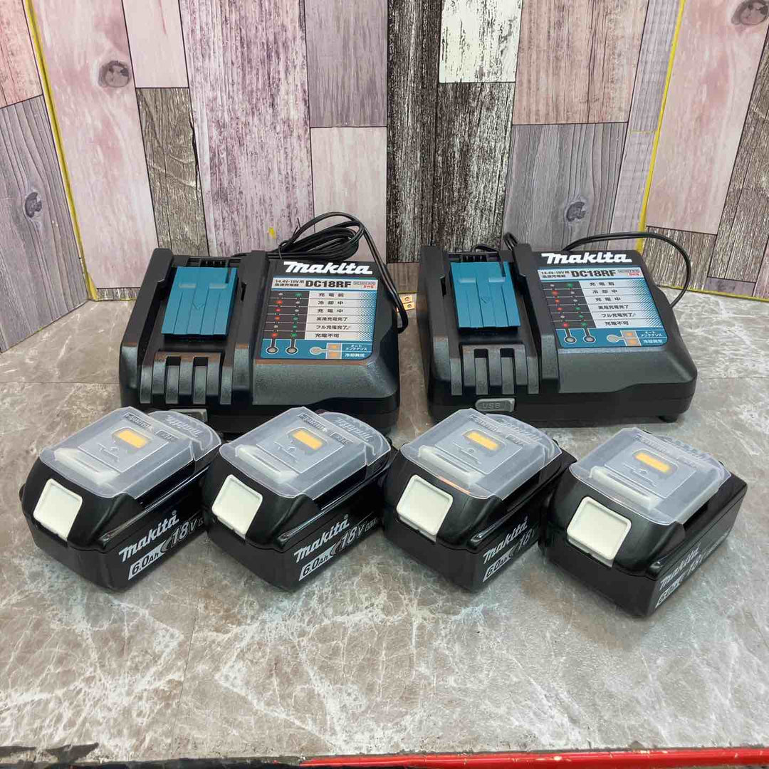 マキタ(makita) リチウムイオンバッテリー 18V/6.0Ah BL1860B 4個＋急速充電器 DC18RF 2個 セット【八潮店】