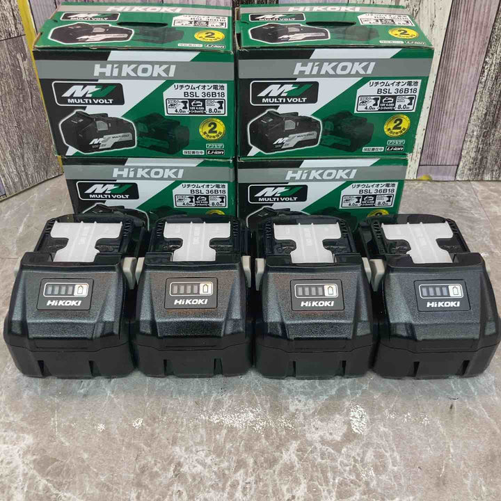 【未使用品】【純正】4個セット HiKOKI ハイコーキ マルチボルト リチウムイオンバッテリー 36V 4.0Ah BSL36B18【八潮店】