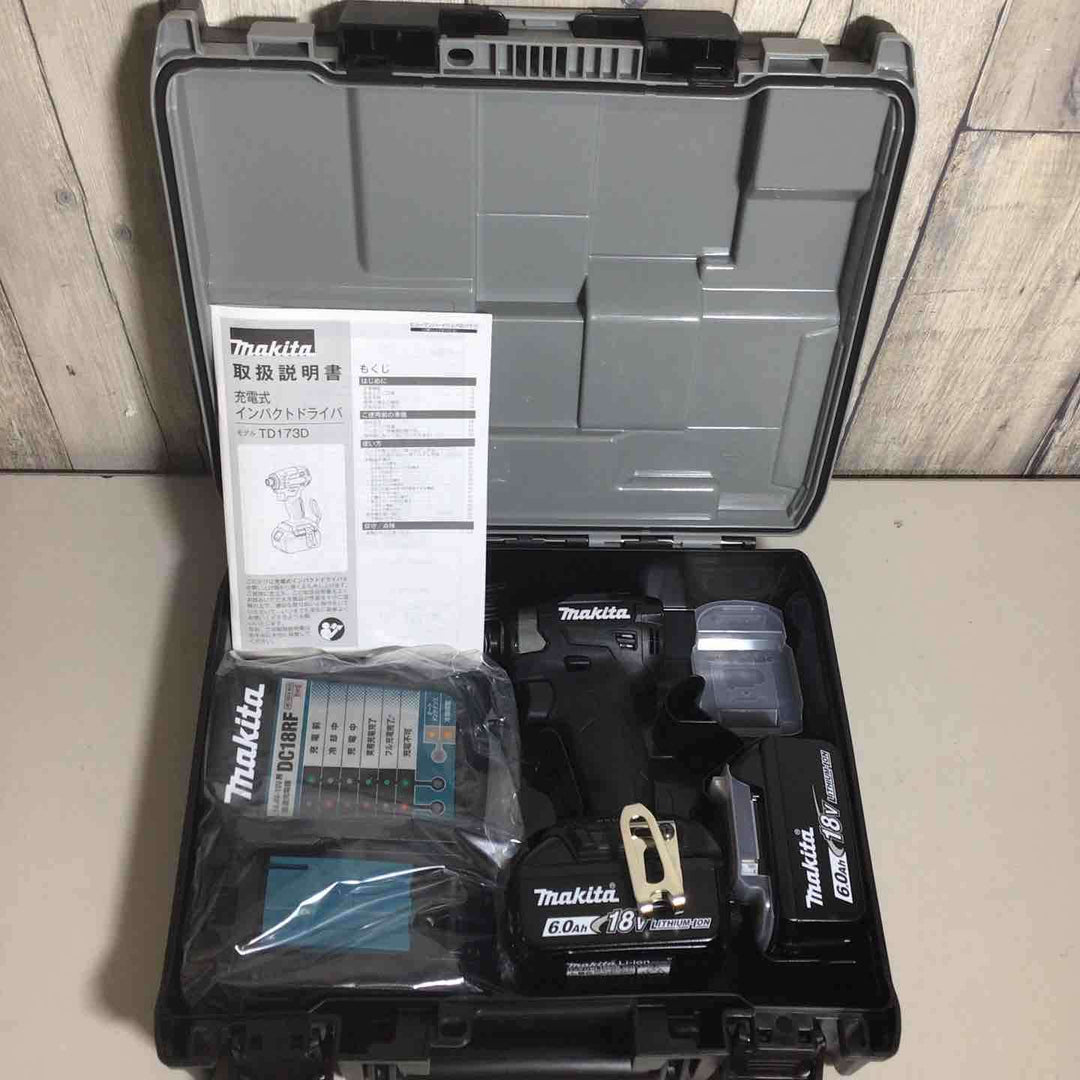 【未使用品】マキタmakita コードレス インパクトドライバー TD173DRGXB インパクト フルセット　黒　ブラック　純正 充電式 18V 【戸田店】