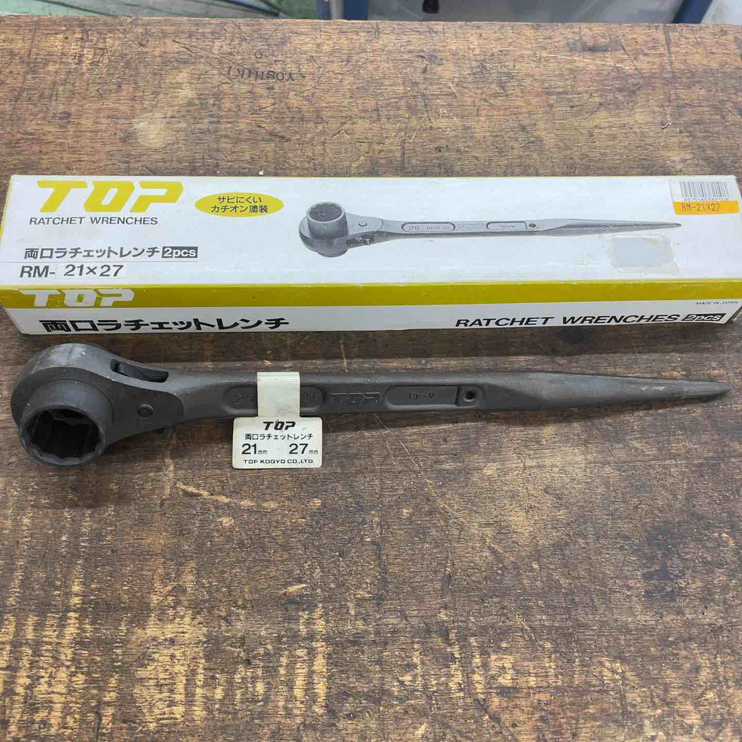 トップ(TOP) 両口ラチェットレンチ シノ付 RM-21×27【八潮店】