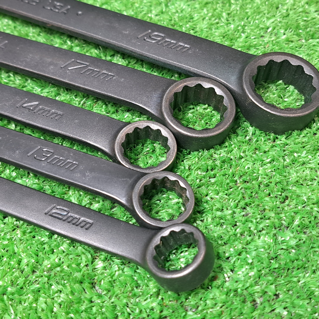 Snap-on スナップオン ミリサイズ GOEXM 5本セット（12～19ｍｍ）インダストリアルフィニッシュ コンビネーションレンチ 12ポイントボックス/オープンエンド 15°【岩槻店】