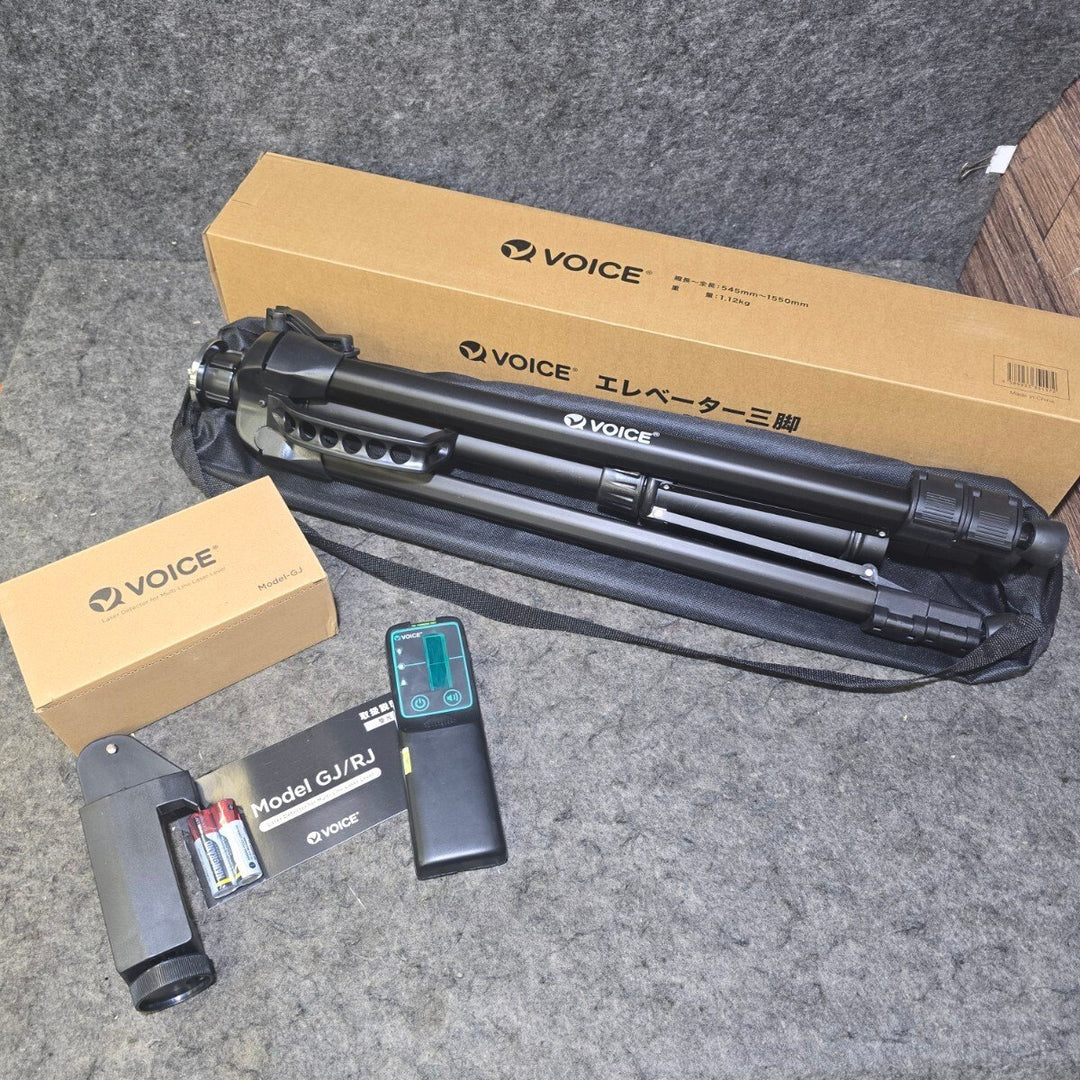 【未使用品】VOICE レーザー墨出し器 フルライングリーンレーザー Model-G8 受光器 三脚つき【桶川店】