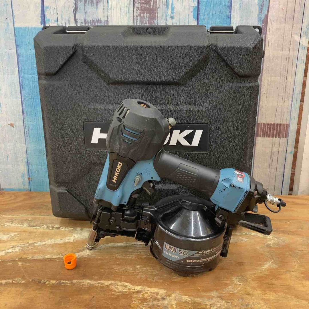 ★ハイコーキ(HIKOKI ※旧:日立工機) 高圧エア釘打ち機 NV50HR2(S) 限定色セームブルー【柏店】