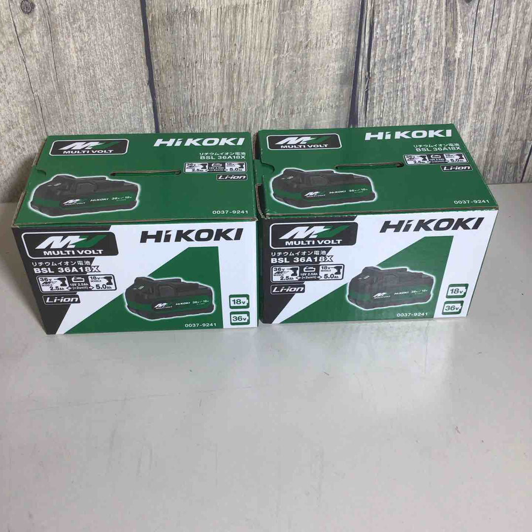 【未使用品】 ハイコーキ HIKOKI 日立 リチウムイオンバッテリー 36V/2.5Ah BSL36A18X 2個 バッテリー 純正 純正品 マルチボルト 36V 【戸田店】