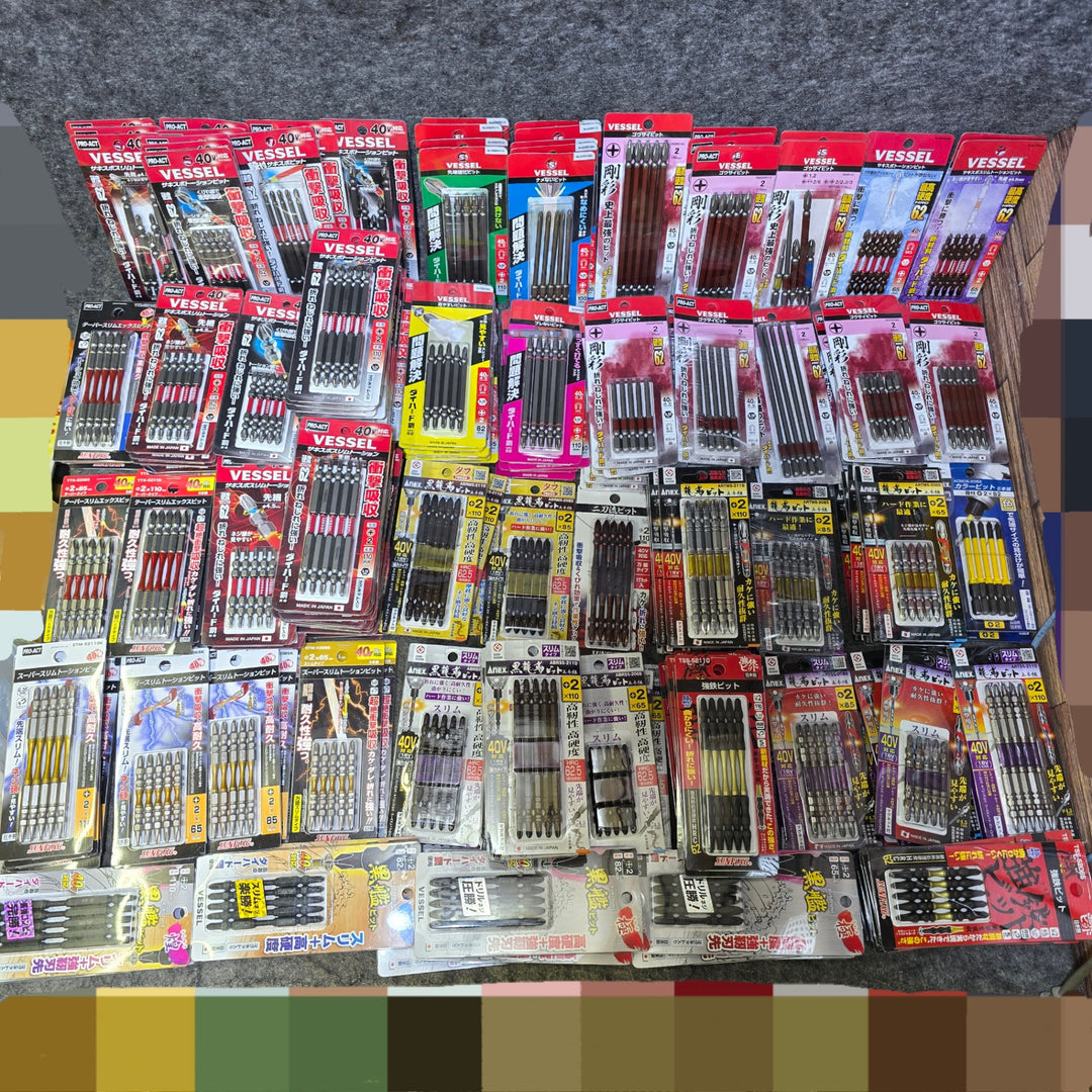 【未使用・大特価まとめ売り！】ビット5本入り 200パックまとめ売り 六角軸6.35mm インパクトドライバー用 メーカー・サイズ混合 約1000本【桶川店】